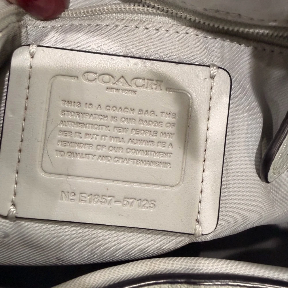 Coach light blue Pebbled Leather Shoulder Bag - Picture 9 of 11